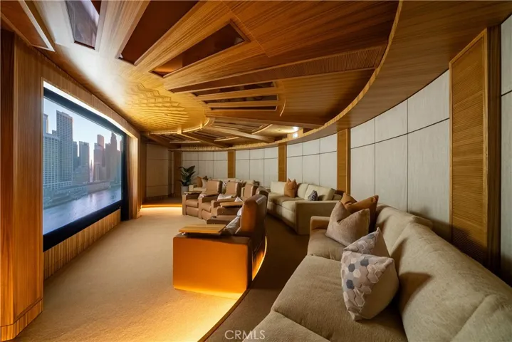 Semi-circular movie room