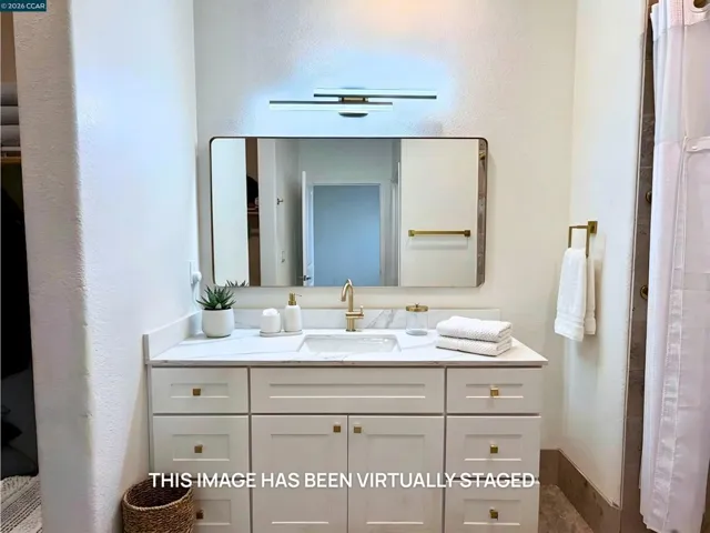 Virtually Staged Primary Bathroom
