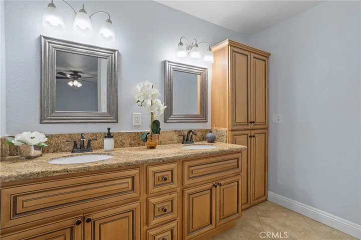 Plenty of cabinet and counter space throughout the primary bathroom