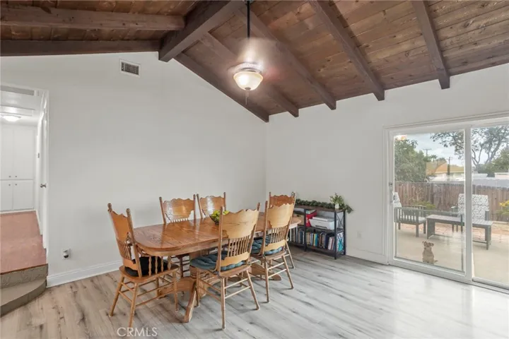 Dining area combines charm, functionality, and outdoor accessibility