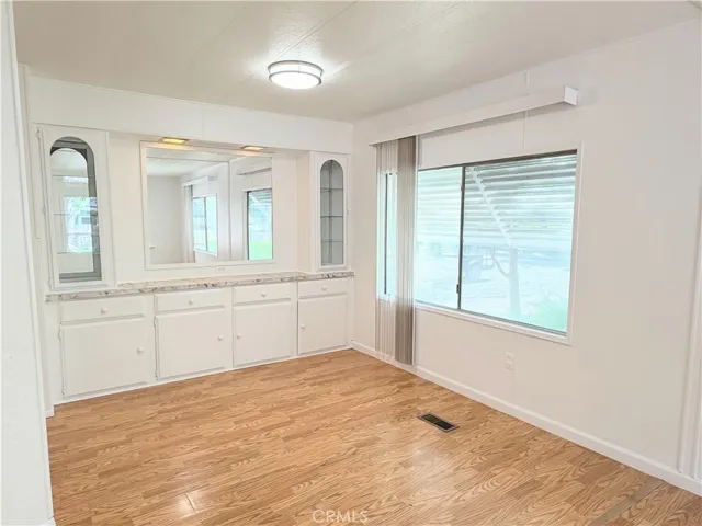 Dining room with built-in cabinets!