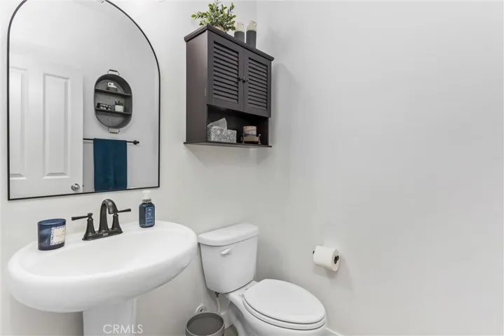 1/2 bath downstairs plus adu full bathroom