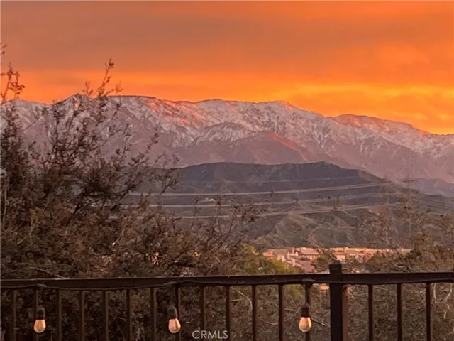 View of the snow capped mountains in the winter