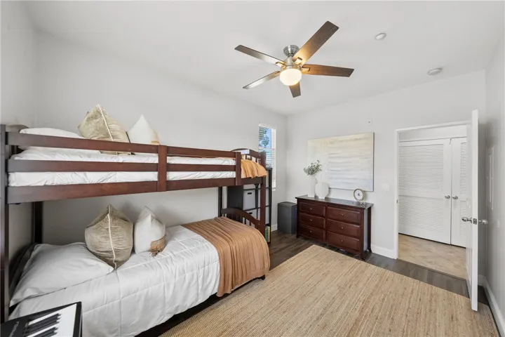 Privacy layout with no shared wall to secondary bedroom on opposite side of primary suite.