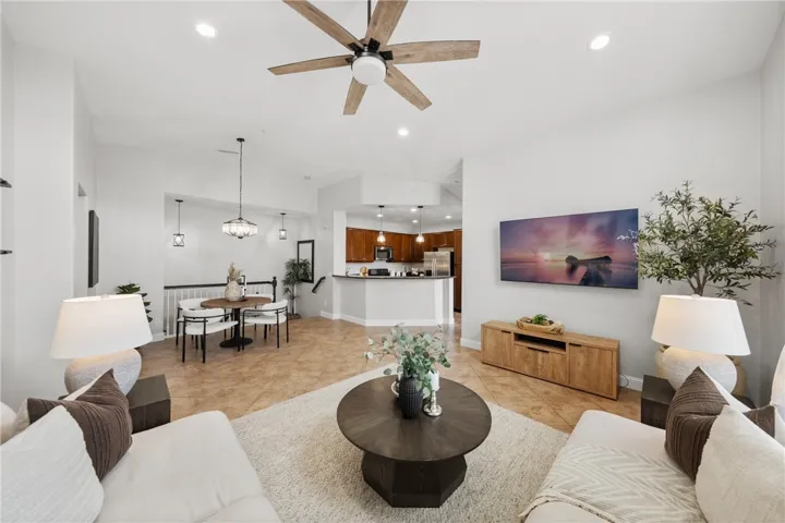 Upgraded Recessed Lighting and Ceiling Fans throughout the open concept living space.