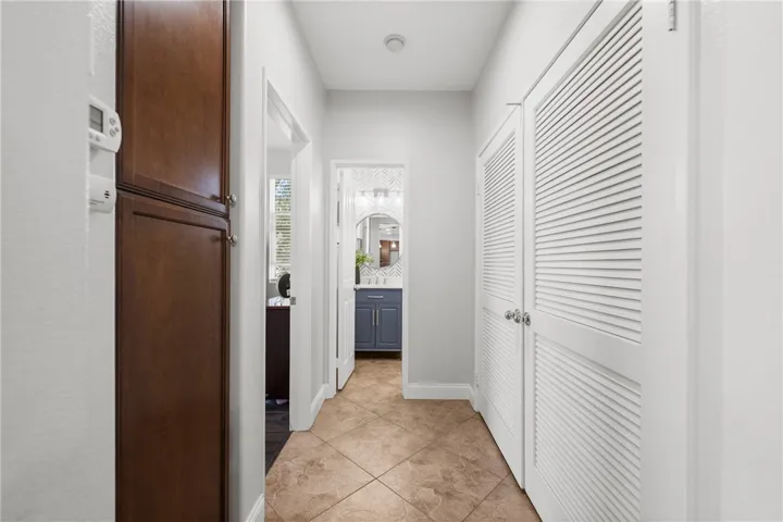Dedicated Laundry Area in the home with bonus storage space.