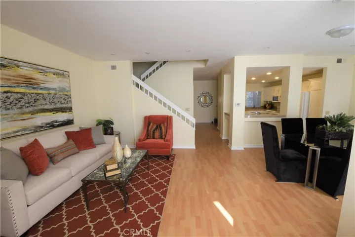 family room and dining room