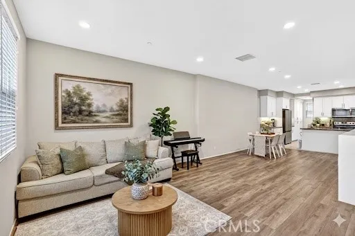 Coffee table and frame virtually staged