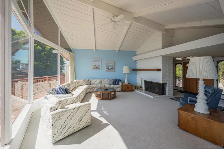 Fireplace in Living Room w/ View