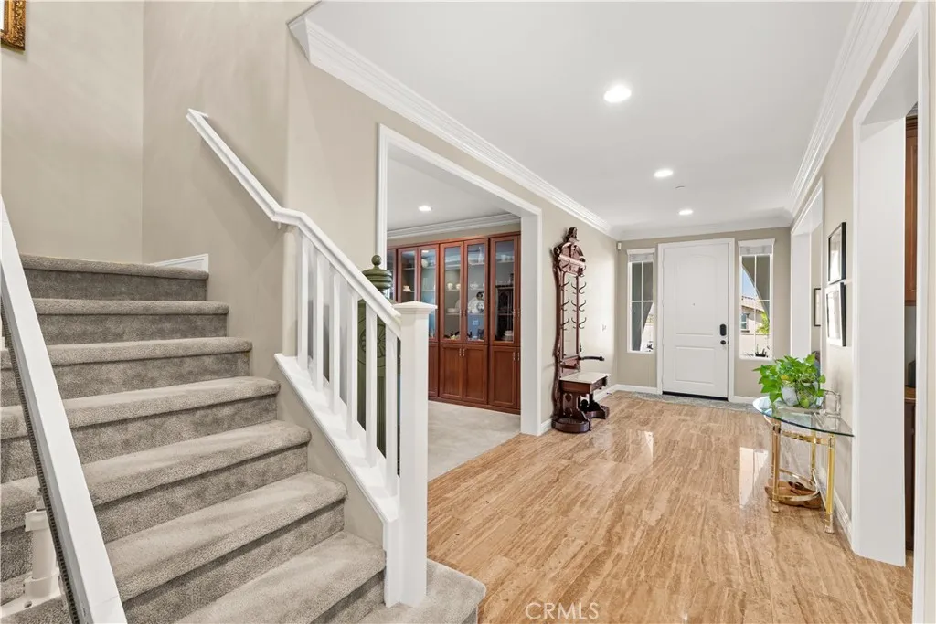 stair case with plush carpet