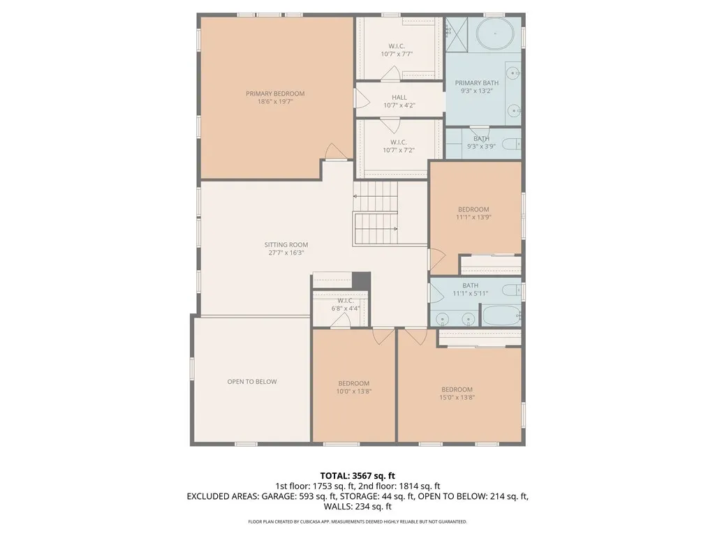 Floor plan of the 2nd floor (May not be exact measurements)