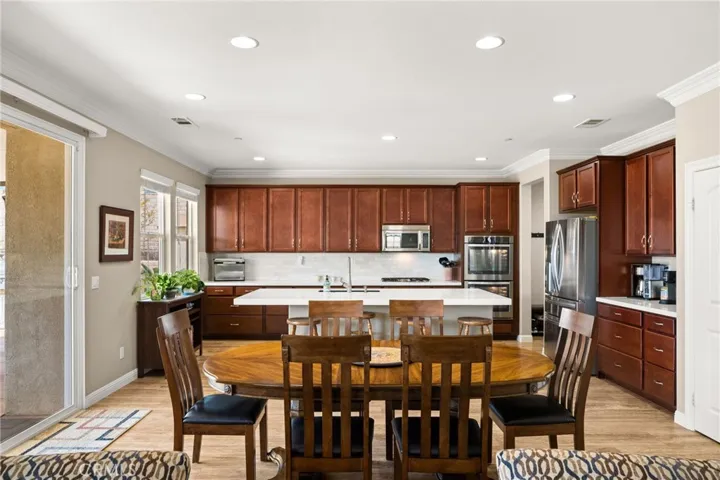 Dining room can fit a table that seats 14 people comfortably