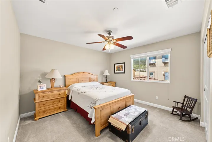 Upstairs bed 3 with plush carpet