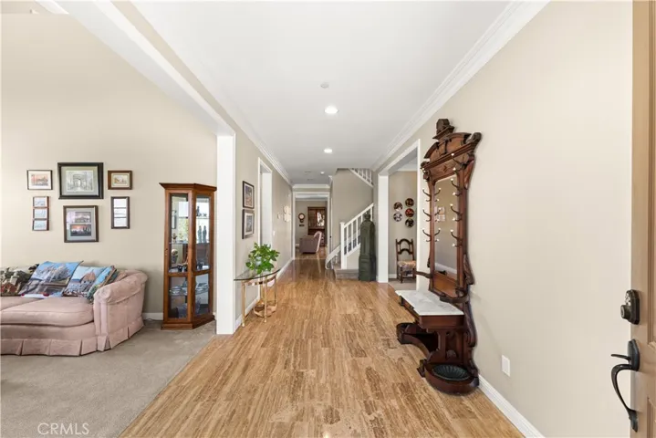 Travertine tile floors in Foyer