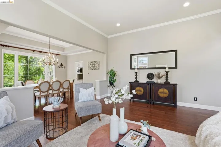 Bright interior space with rich wood-finish flooring