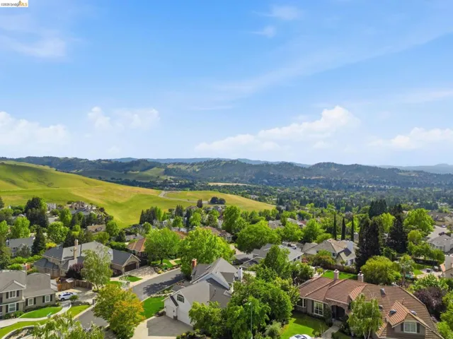 Expansive aerial capture showcasing a residential area with varied architectural styles