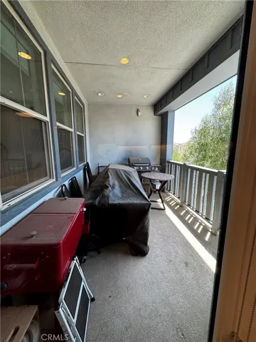 Patio deck overlooking driveway
