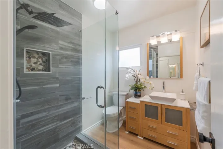 Renovated bathroom next to the primary bedroom.