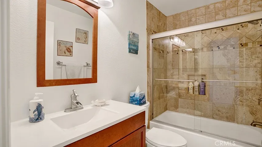 The upstairs hallway bathroom has a shower tub​​‌​​​​‌​​‌‌​​‌​​​‌‌​​​‌​​‌‌​​‌‌​​‌‌​​​​ combo.