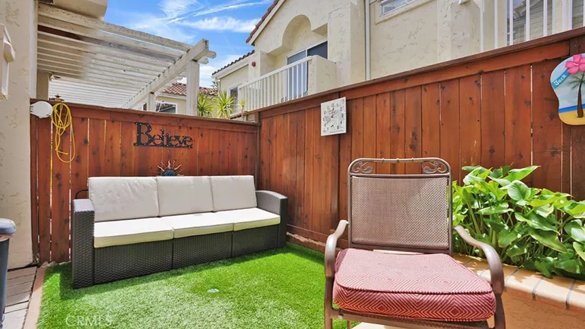 Another view of the backyard patio area.