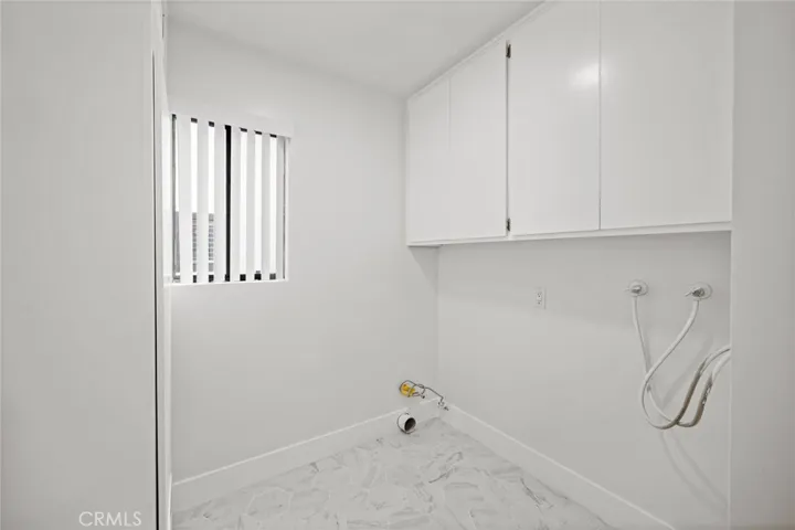 Upstairs laundry with room for full size washer/dryer