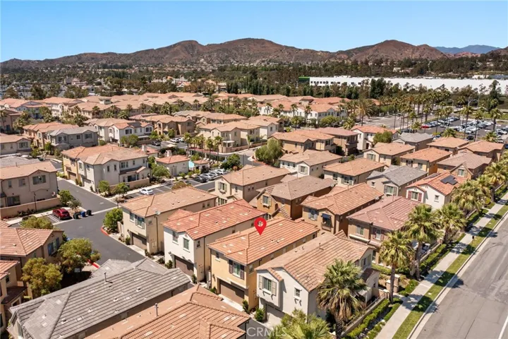 Aerial Photo Showing Nearby Whiting Ranch Wilderness Park section of the Saddleback Mountains in the Background