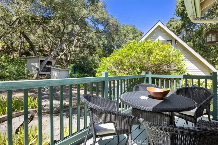 Back deck takes in the nearby pond and canyon views