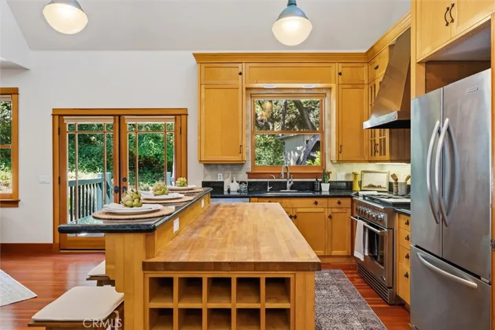 light filled kitchen, with recently refurbished cabinets
