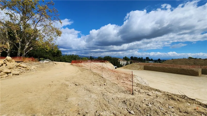 Overlooking the graded lot pad.