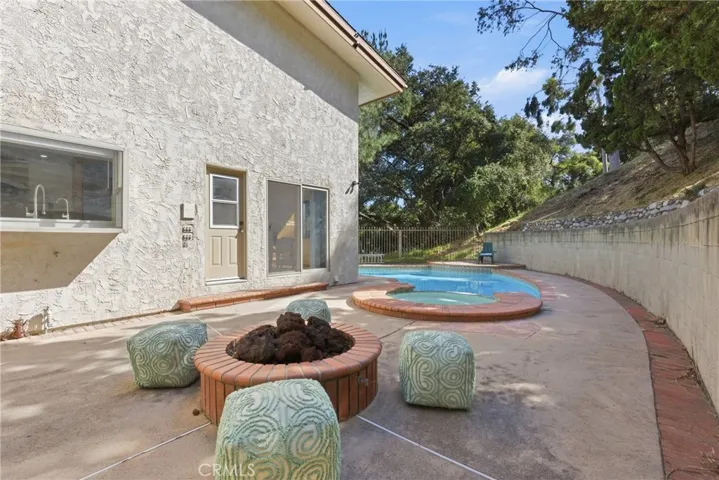 Firepit in pool area
