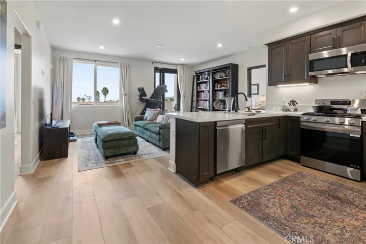 Entry, kitchen, living room