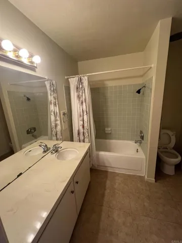 Spacious upstairs primary bathroom.
