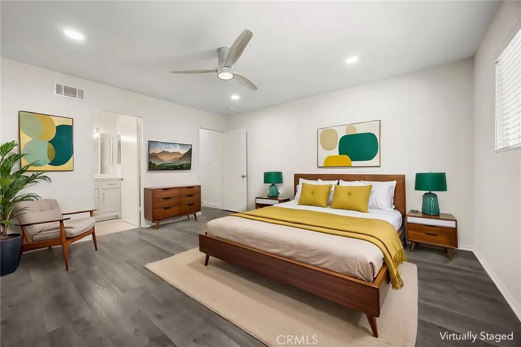 Master bedroom digitally staged