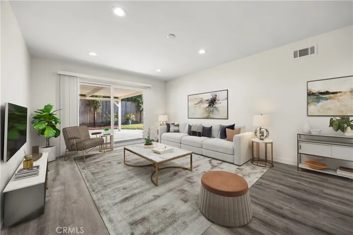 digitally staged family room