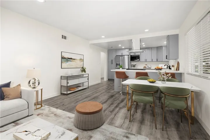 digitally staged family/dinig area