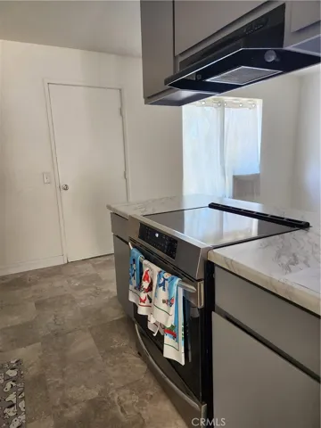 kitchen looking on the dining area