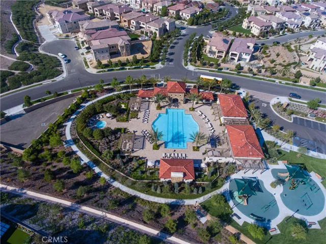 Aerial View of Hidden Canyon and "THE RETREAT" - Park, Pool, Spa, Cabanas, BBQ area, Tot Lot, and Clubhouse