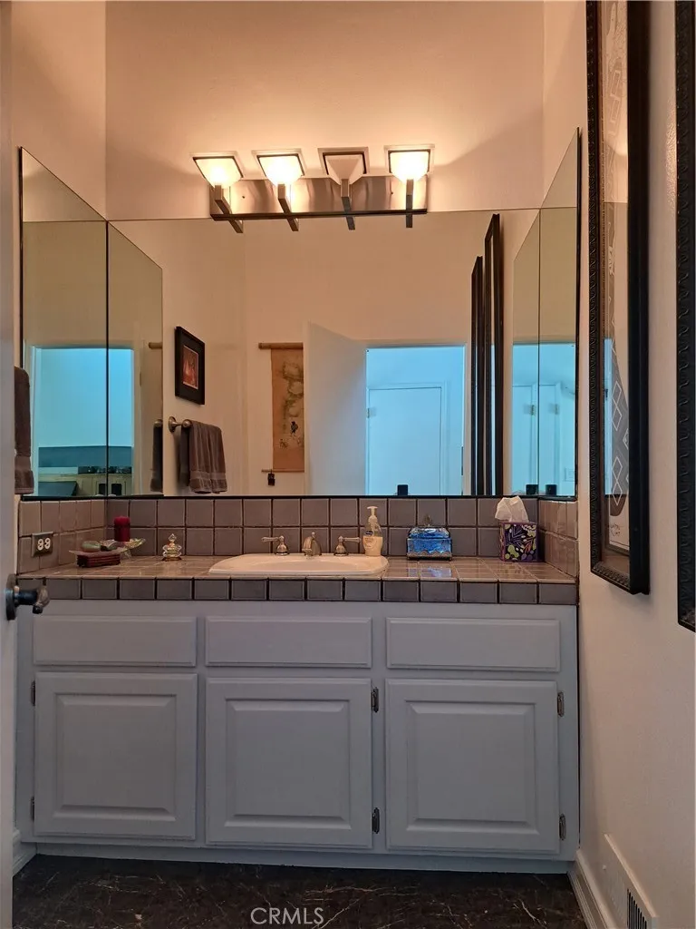 Upstairs powder room