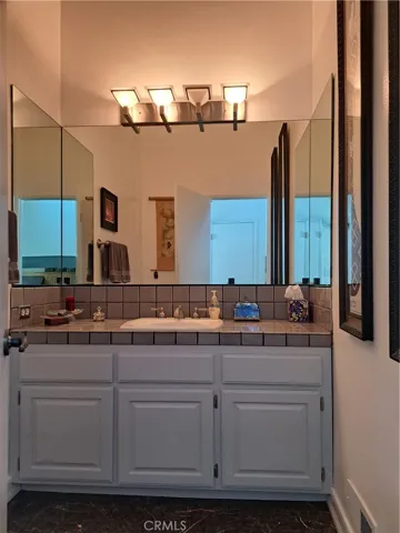 Upstairs powder room