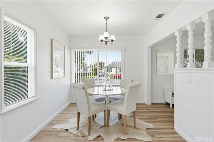 Shot from kitchen to dining area