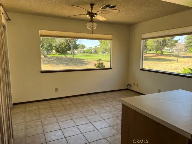 Breakfast area with golf course views