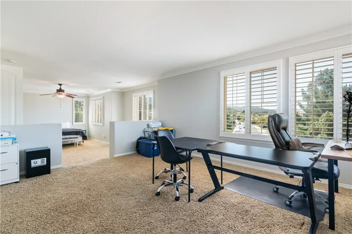 Step up into your workspace or seating area in the privacy of your suite!