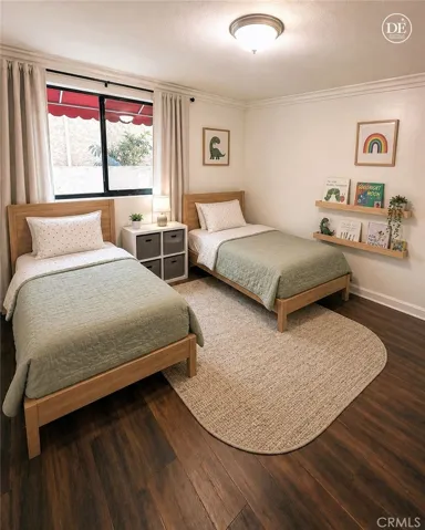 Virtually staged second bedroom