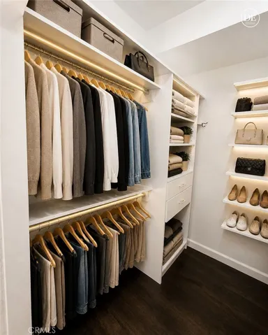 Virtually staged closet