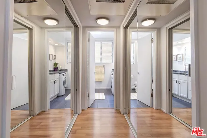 Hallway with great closet spac