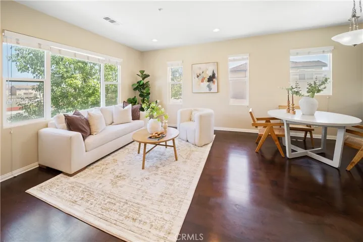main floor living and dining rooms
