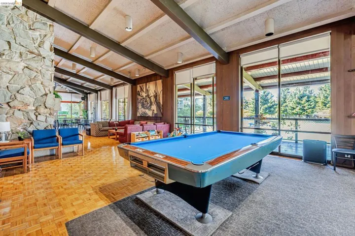Game room with billiards table