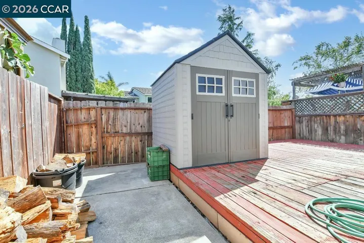 Back door leads to common area that is shared by all homes.