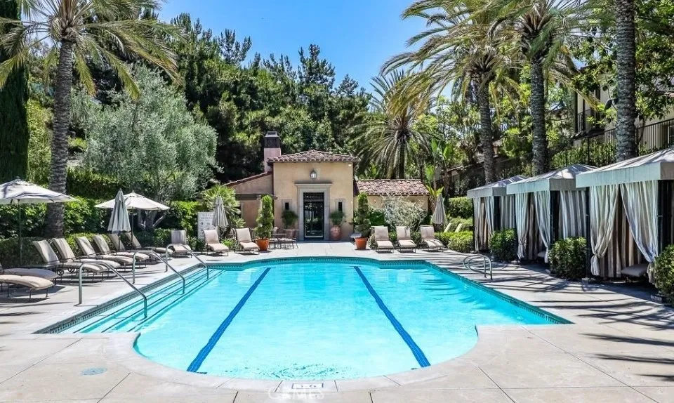 Pool area with Cabanas