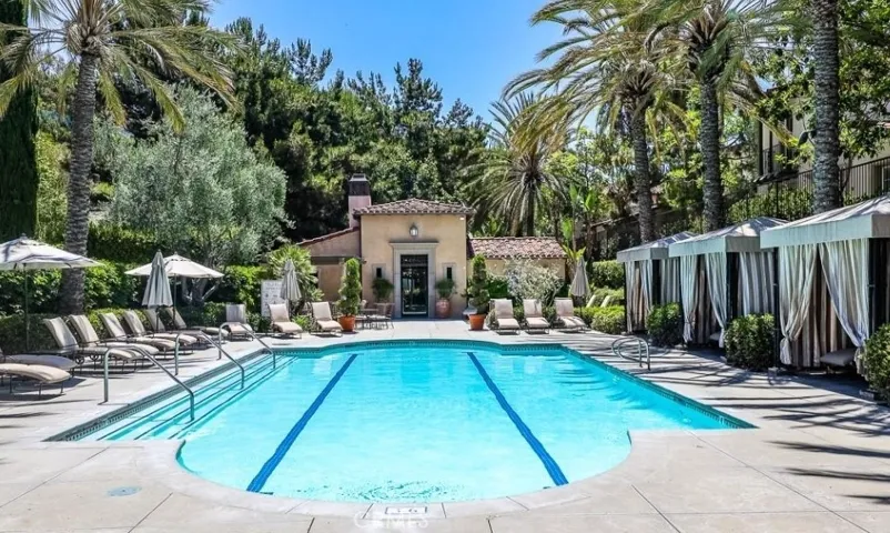 Pool area with Cabanas